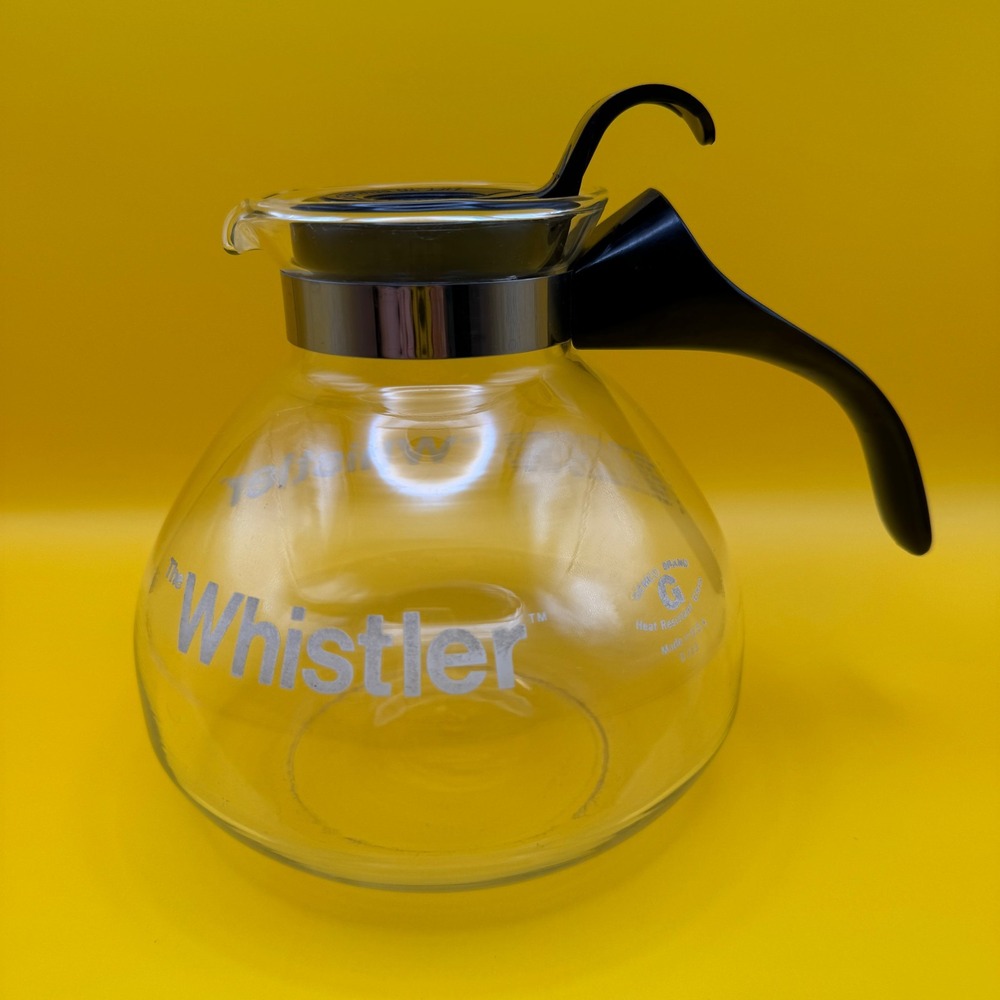 Vintage Gemco The Whistler Glass Coffee Tea Pot 8 Cup Made in USA